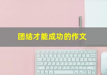 团结才能成功的作文