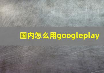 国内怎么用googleplay