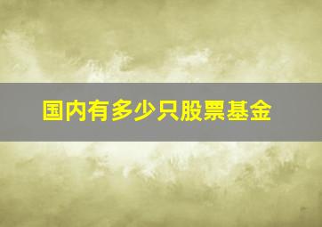 国内有多少只股票基金