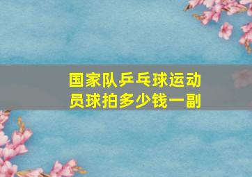 国家队乒乓球运动员球拍多少钱一副