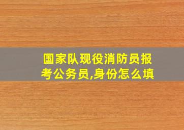 国家队现役消防员报考公务员,身份怎么填