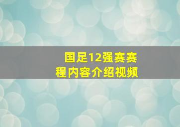 国足12强赛赛程内容介绍视频