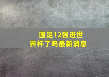 国足12强进世界杯了吗最新消息