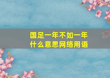 国足一年不如一年什么意思网络用语