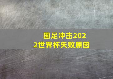 国足冲击2022世界杯失败原因