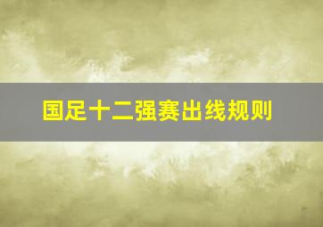 国足十二强赛出线规则