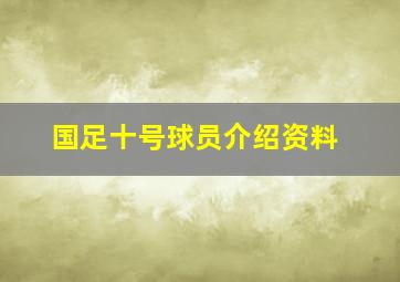 国足十号球员介绍资料