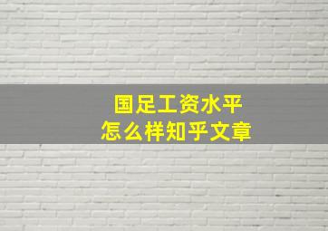 国足工资水平怎么样知乎文章