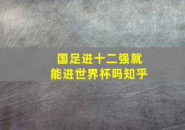 国足进十二强就能进世界杯吗知乎