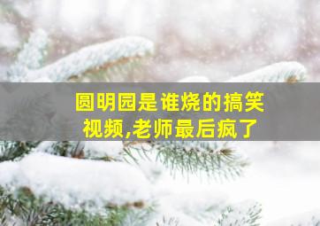 圆明园是谁烧的搞笑视频,老师最后疯了