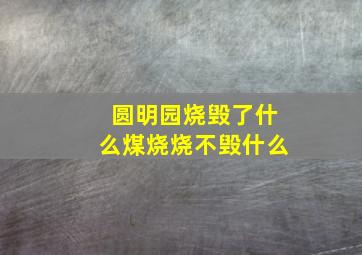 圆明园烧毁了什么煤烧烧不毁什么