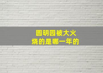 圆明园被大火烧的是哪一年的