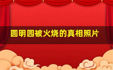 圆明园被火烧的真相照片