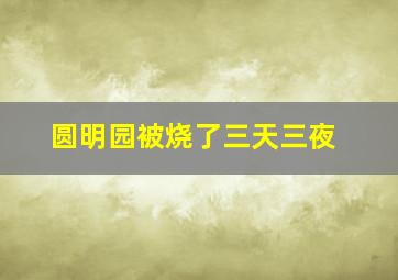 圆明园被烧了三天三夜