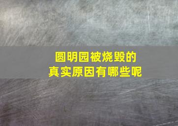 圆明园被烧毁的真实原因有哪些呢