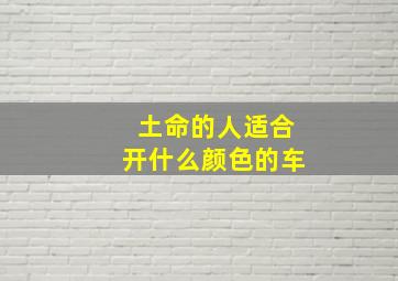 土命的人适合开什么颜色的车