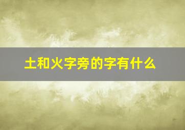 土和火字旁的字有什么