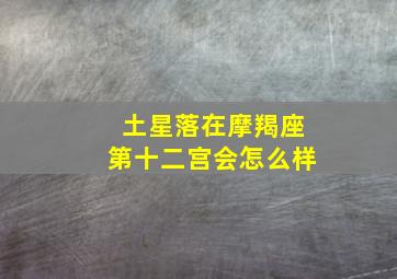 土星落在摩羯座第十二宫会怎么样