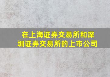 在上海证券交易所和深圳证券交易所的上市公司