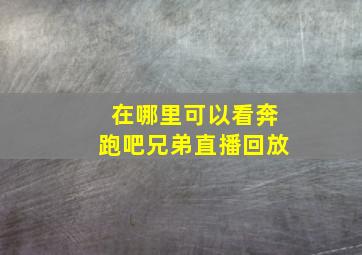 在哪里可以看奔跑吧兄弟直播回放