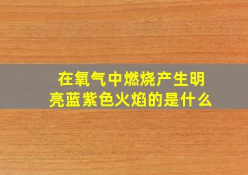 在氧气中燃烧产生明亮蓝紫色火焰的是什么