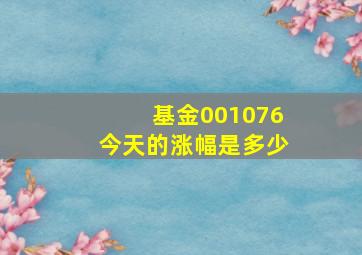 基金001076今天的涨幅是多少