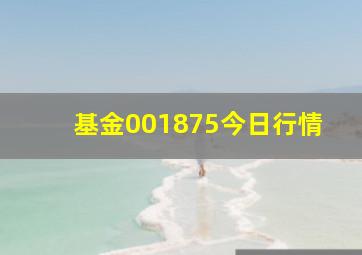 基金001875今日行情