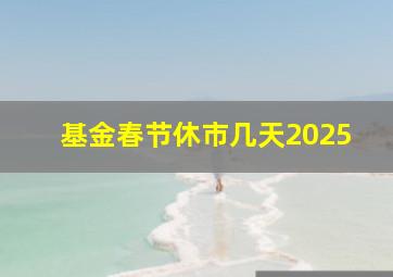 基金春节休市几天2025