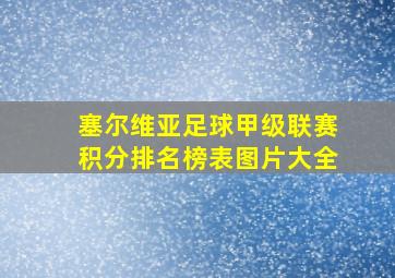 塞尔维亚足球甲级联赛积分排名榜表图片大全