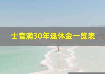 士官满30年退休金一览表