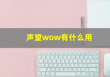 声望wow有什么用