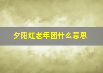 夕阳红老年团什么意思