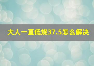 大人一直低烧37.5怎么解决