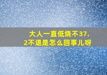 大人一直低烧不37.2不退是怎么回事儿呀