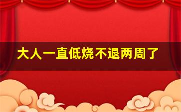 大人一直低烧不退两周了