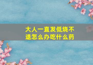 大人一直发低烧不退怎么办吃什么药