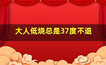 大人低烧总是37度不退