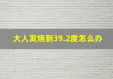 大人发烧到39.2度怎么办