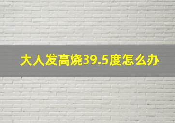 大人发高烧39.5度怎么办