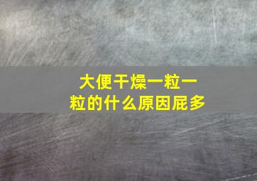 大便干燥一粒一粒的什么原因屁多