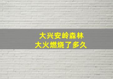 大兴安岭森林大火燃烧了多久