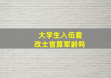 大学生入伍套改士官算军龄吗