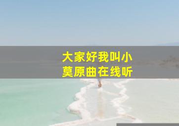 大家好我叫小莫原曲在线听