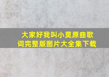 大家好我叫小莫原曲歌词完整版图片大全集下载