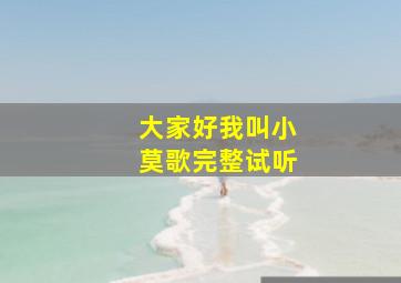 大家好我叫小莫歌完整试听