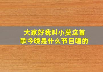 大家好我叫小莫这首歌今晚是什么节目唱的