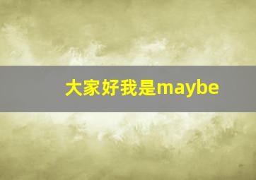 大家好我是maybe