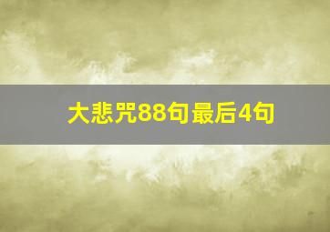 大悲咒88句最后4句