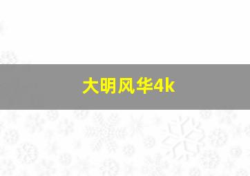 大明风华4k