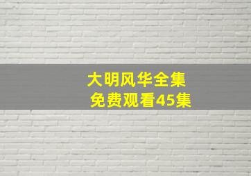 大明风华全集免费观看45集